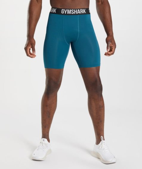 Men's Gymshark Element Baselayer Shorts Blue | NZ 0LGVKM